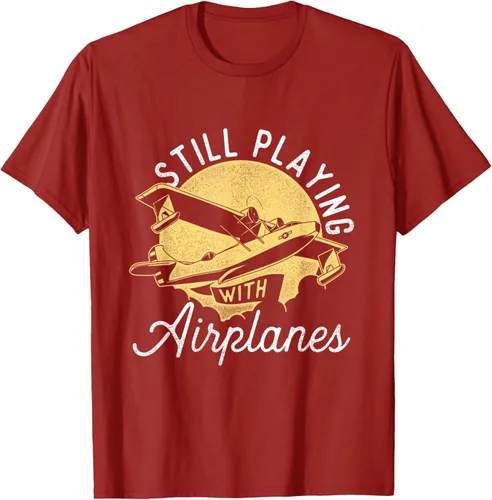 Miniatura 63 de Still Playing With Airplanes - Camiseta de control remoto RC Avión Piloto, Negro