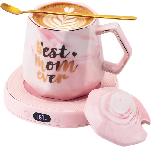 Miniatura 12 de You're Awesome Juego de Calentador de Tazas de Café, Calentador de Tazas de Café Eléctrico Inteligente para Escritorio de Oficina, 4 Ajustes