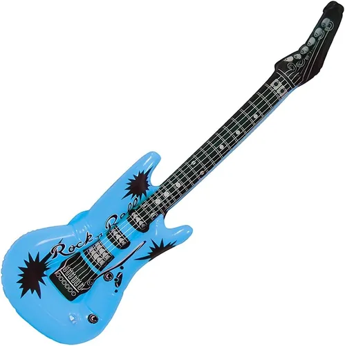 RockStar Dream - Guitarra inflable azul de 37 pulgadas, 1 unidad, diseño premium, material duradero, ideal para diversión de fiesta y accesorios de