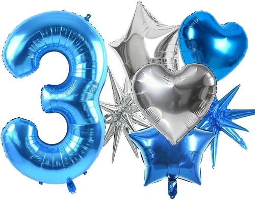 Miniatura 16 de TONIFUL Globo azul de números grandes de 40 pulgadas 0-9 de aluminio Mylar gran número 0 globo digital 0 para graduación 2026, fiesta de cumpleaños