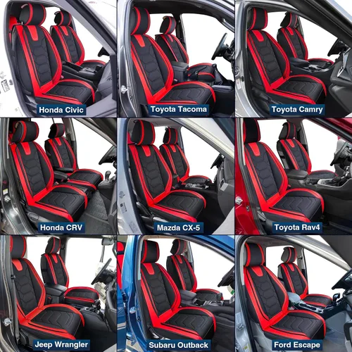 Miniatura 3 de OASIS AUTO Juego completo de fundas para asientos de automóvil, fundas impermeables de piel sintética para automóviles de ajuste universal para SUV