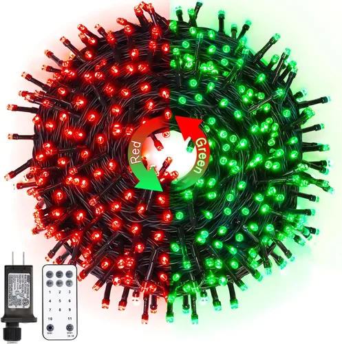 Miniatura 10 de JMEXSUSS Guirnalda de luces de Navidad de 200 LED azules y blancas, 66 pies, de exterior, expansible, para árbol, fiesta o decoración de hogar