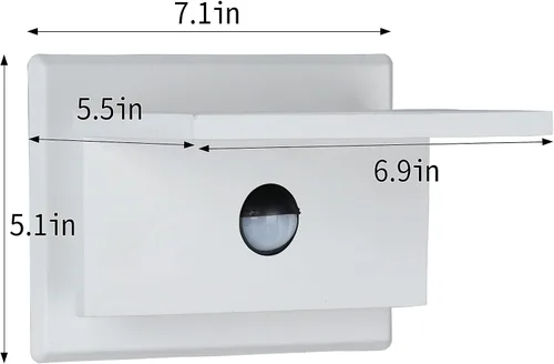Miniatura 5 de Lustrlach Luces de pared para exteriores con sensor de movimiento, color blanco, para casa, moderna, LED, impermeable, de aluminio, para montaje