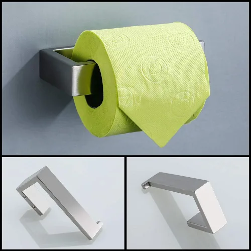 Miniatura 4 de Juego de accesorios de baño de 4 piezas, toallero, toallero, gancho para bata, soporte para papel higiénico, acero inoxidable, Q8-P4BR Níquel