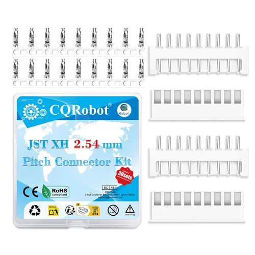 Miniatura 20 de CQRobot JST EL 4.5 mm de paso 2 pines conector electrónico IC macho, enchufes hembra carcasa y kit de terminales de crimpado en T macho/hembra. 50