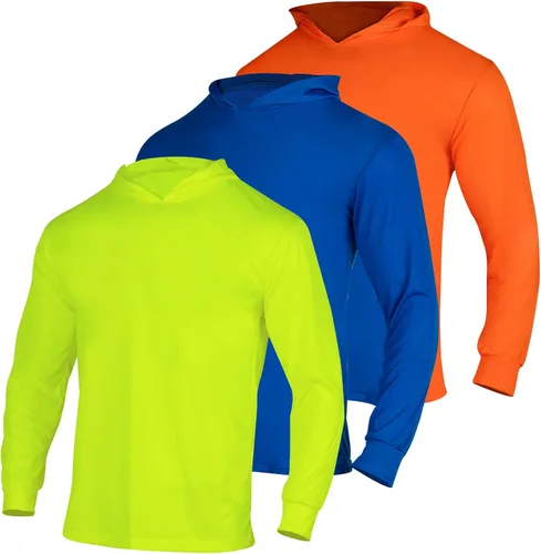 Miniatura 8 de VENDACE Camisetas de seguridad de alta visibilidad, paquete de 3 camisetas de trabajo de manga corta para construcción para hombres (naranja, XL)