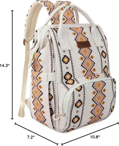 Miniatura 10 de Montana West Wrangler Bolsa Mochila para Pañales Mochila de Viaje Azteca Carteras Occidentales Multifunción Bolsas para Bebé para Mamá con Bolsillos