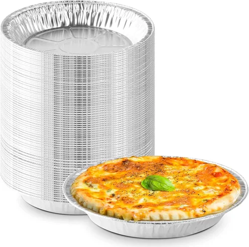 Miniatura 10 de Moldes desechables de aluminio para tartas de 8 pulgadas (paquete de 20) – Fabricado en Estados Unidos – Latas de papel de aluminio de 7 pulgadas