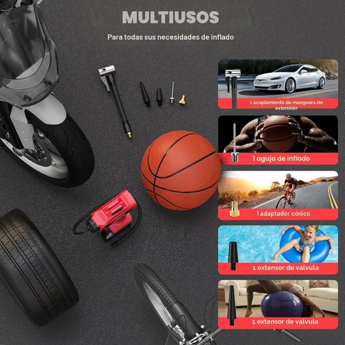 Miniatura 5 de LIVOWALNY Compresor de aire para inflador de neumáticos, compatible con batería Milwaukee de 18 V, bomba de aire eléctrica portátil inalámbrica