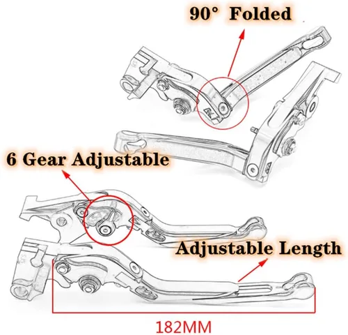 Miniatura 2 de ESPEEDMTC para KTM 390 Adventure ADV 2020-2023 modificado CNC aleación de aluminio longitud ajustable plegable freno palanca de embrague accesorios