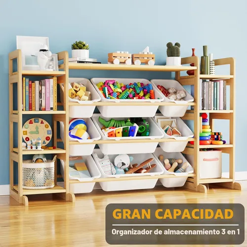 Miniatura 4 de SpaceAid Organizador Grande de Almacenamiento de Juguetes 9 Estantes 9 Contenedores, Organizadores de Juguetes Estantería de Almacenamiento, Estante