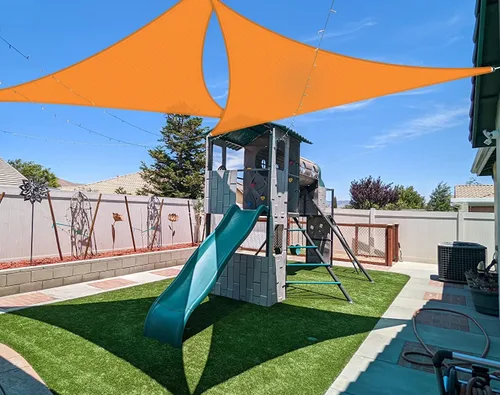 Miniatura 8 de Coarbor Toldo tipo vela de 2 x 2 x 2 pies, para exteriores, resistente, triangular, tela para patio, jardín, terraza, pérgola (beige)