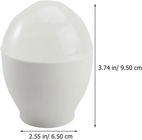 Miniatura 2 de Hemoton Tazas escalfadoras de huevos para microondas, paquete de 4 con tapas, 3.74 x 2.55 pulgadas, olla de huevos al vapor para desayuno rápido