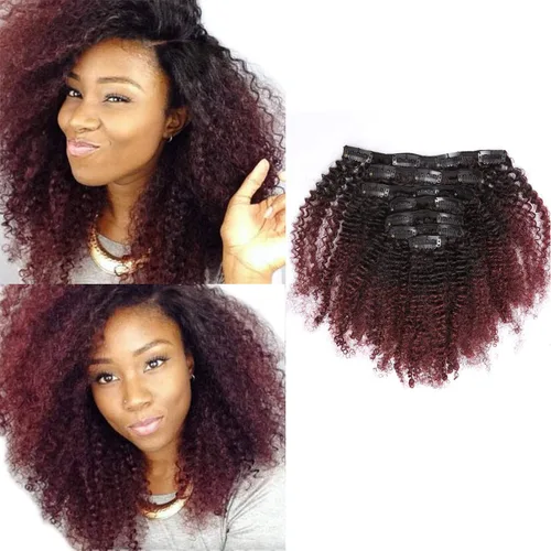 Miniatura 12 de Anrosa Extensiones de cabello rizado con clip, cabello humano 3C 4A afro rizado con clip, cabello natural, remy real, extensiones de cabello humano