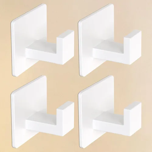 Miniatura 12 de VAEHOLD Ganchos adhesivos para toallas, ganchos de pared de servicio pesado de aluminio negros para colgar abrigo, sombrero, toallas, batas, ropa