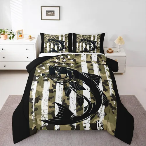Miniatura 35 de Erosebridal Juego de ropa de cama de oso marrón, juego de edredón de animales de safari en el bosque, acuarela con relleno de edredón de vida