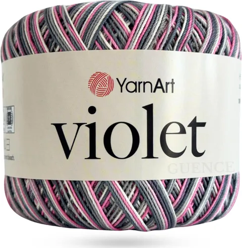 Miniatura 34 de Yarn Art - 1 madeja YarnArt Violet, 100 hilos de hilo de algodón mercerizado, hilo de ganchillo para tejer a mano, bordado y manualidades