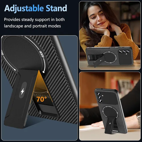 Miniatura 4 de Funda OWKEY Samsung Galaxy A13 5G, Funda Magnética para Teléfono con Soporte y Protector de Pantalla, Funda Protectora Antihuellas y a Prueba de A13
