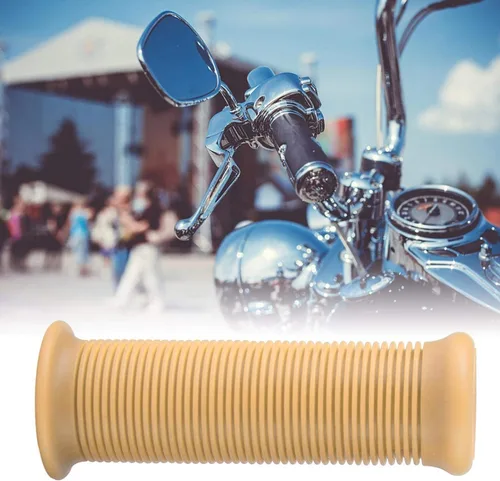Miniatura 4 de Empuñaduras universales para manillar de motocicleta, 1 pulgada, 0.984 in, par para manillares vintage de poliuretano termoplástico (beige)