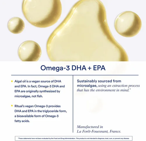 Miniatura 6 de Ritual Omega 3 - Vegano - Dosis respaldada por la ciencia de ácidos grasos DHA y EPA en proporción 2:1, biodisponible, apoyo para la salud cerebral