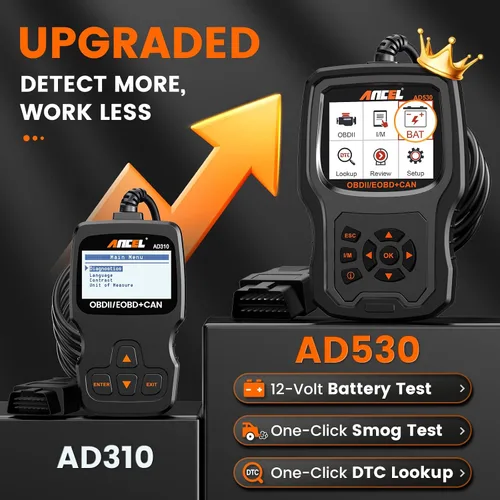 Miniatura 2 de ANCEL AD530 - Escáner OBD2 para automóvil, lector de código de diagnóstico con definición de código mejorada y gráficos de estado de la batería