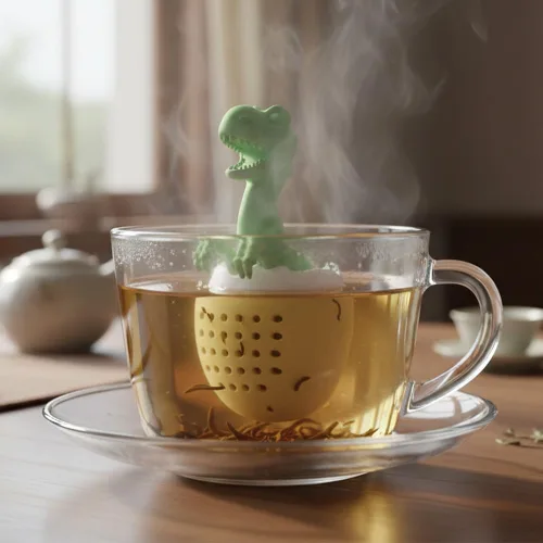 Miniatura 3 de Infusor de té, difusor de filtro de dinosaurio y cáscara de huevo, filtro suelto de silicona para diferentes tazas y hojas
