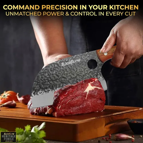 Miniatura 7 de SliceElite 2PCS Juego de Cuchillos de Chef Forjados a Mano Cuchillos Serbios y de Carnicero para Cortar Carne y Vegetales Cuchillo de Cocina
