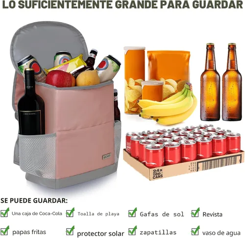 Miniatura 7 de Mochila Nevera Aislada para Exteriores - Mochila Nevera a Prueba de Fugas 30 Latas, Bolsa Nevera Impermeable Ligera para Retención de Calor/Frío