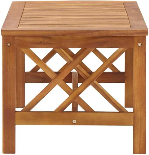 Miniatura 4 de Brown Solid Acacia Wood Coffee Table, 19.7x40.2x16.9 inch Rectangular Living Room Table, Oiled Finish Rustic Design, Indoor Outdoor Mesa de Centro