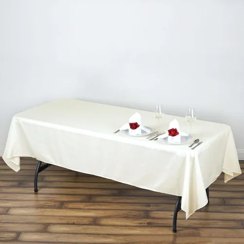 Miniatura 107 de Efavormart - 5 manteles rectangulares de poliéster blanco de 60 x 102 pulgadas, para banquetes, bodas, fiestas, restaurantes