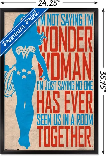 Miniatura 3 de Trends International DC Comics - Póster de pared de identidad secreta, Mujer Maravilla, 22.375 x 34 pulgadas, versión enmarcada en negro Versión