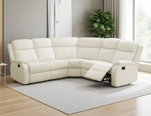 Miniatura 30 de Juego de sofá seccional reclinable manual, juegos de muebles de sala de estar, sofá seccional en forma de L y 2 sillas, cómodo sofá reclinable