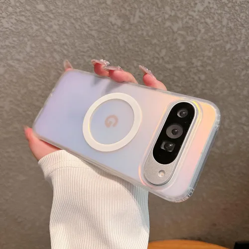 Miniatura 6 de Magnética para Google Pixel 8 Funda para Mujeres, [Efecto Holográfico Iridiscente que Cambia de Color] Funda Protectora de Teléfono Mate de Moda