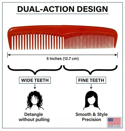 Miniatura 8 de American Comb Juego de peines para el cabello, 45 piezas, varios colores, fabricado en Estados Unidos