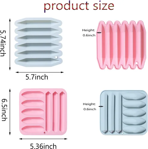 Miniatura 2 de Moldes de silicona aptos para horno, paquete de 4 moldes de silicona triangulares reutilizables 3D surtidos para crayones de cera, velas
