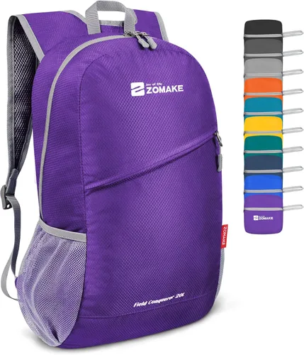 Miniatura 9 de ZOMAKE Mochila ligera y plegable, mochila pequeña para senderismo, resistente al agua, bolsa de día para viajes (azul oscuro)