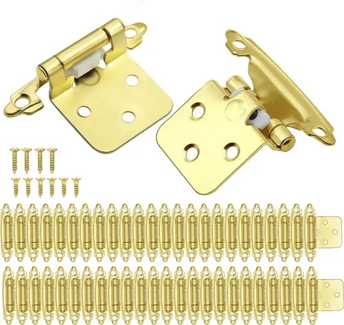 Miniatura 16 de 12 bisagras negras para puerta de gabinete, bisagras de cierre automático de cocina superpuestas de 1/2 pulgada (6 pares)