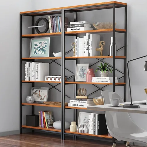 Miniatura 10 de Himimi Estantería Industrial de 5 Niveles, Librero Estante de Escalera de 58" de Alto, Estantes de Almacenamiento Unidad de Estantería, Muebles
