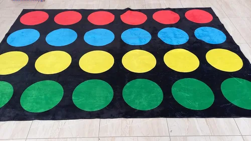 Miniatura 2 de Family Game Party Twister Rug - Alfombra de algodón negro C1027S (31 x 47 pulgadas = 31.5 x 47.2 in) para niños