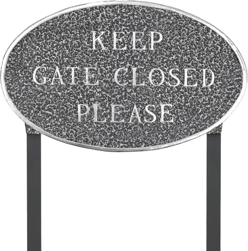 Miniatura 5 de Montague Metal Products - Letrero de placa con texto en inglés "Keep Gate Closed Please State" - Letrero de puerta - Placa de pared o césped cerrada