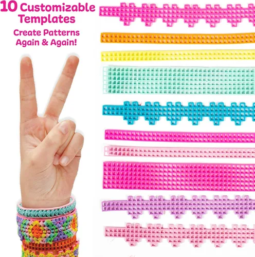 Miniatura 5 de Just My Style Telar de Estilo Punzón y Puntada de Moda, Kit de Pulsera de Amistad, Actividad de Fabricación de Joyas, Ideal para Fiestas