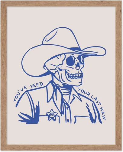 Poster Master Póster de You've Yeed Your Last Haw, estampado retro de vaquero azul, arte occidental, arte moderno, arte del salvaje oeste, regalo