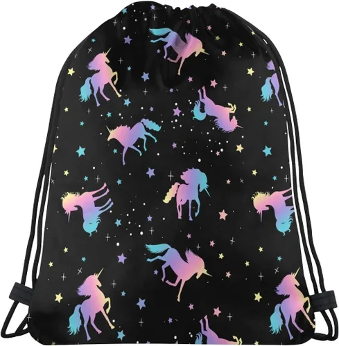 BAIFUMEN Mochila con cordón impreso, bolsa de nailon resistente al agua, para gimnasio, compras, deporte, yoga, Color 8, Mochilas de viaje