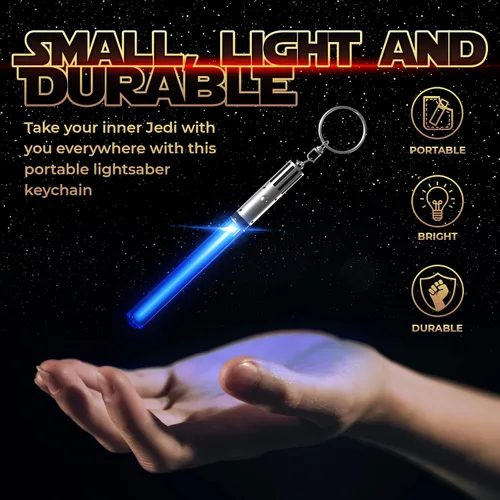 Miniatura 6 de LIGHTSABER - Llavero con luz LED, sable de luz brillante, 8 modos de cambio de color, 3 llaveros incluidos