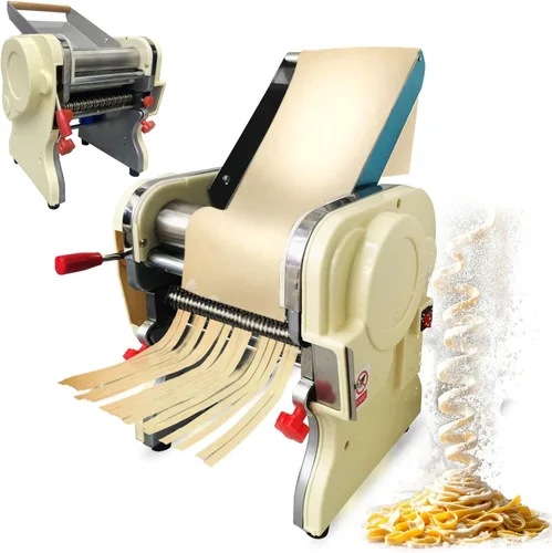 Máquina eléctrica comercial para hacer pasta, máquina para hacer fideos, rodillo de prensa de masa de pasta, acero inoxidable, máquina automática de