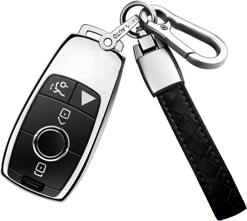 Miniatura 10 de Funda para llavero Mercedes Benz con llavero, carcasa de protección completa de TPU suave compatible con Mercedes Benz Clase E, Clase S desde 2018
