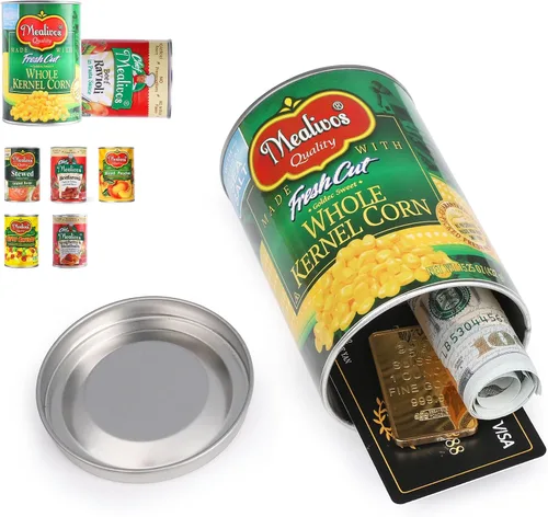 Miniatura 12 de Caja de seguridad falsa con forma de lata, perfecta para ocultar almacenamiento, llave, efectivo, joyas, tarjeta (1- Estilo francés de judías verdes)