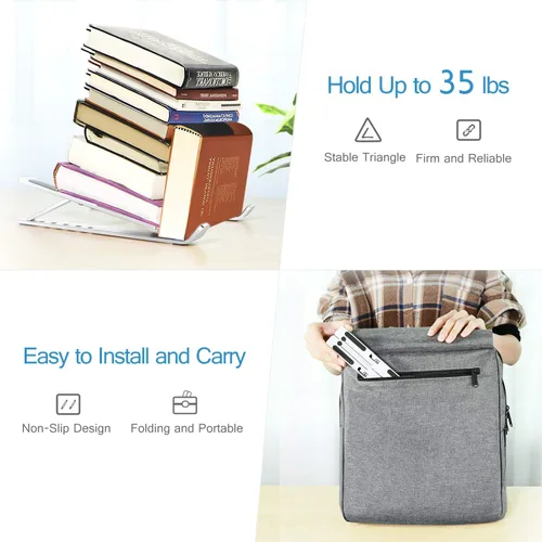 Miniatura 6 de ivoler Soporte para laptop, soporte elevador para laptop, soporte para tableta de computadora, 6 ángulos ajustables, de aluminio, ergonómico