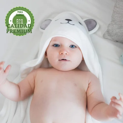 Miniatura 2 de HIPHOP PANDA Toalla con Capucha - Rayón Hecho de Bambú, Toalla de Baño con Orejas de Oso para Recién Nacido, Bebé, Niño Pequeño, Infante - Toalla