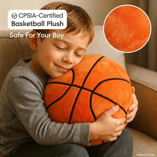 Miniatura 8 de Tplay - Almohada de felpa de baloncesto para niños: suave y resistente al desgarro, 1000+ juguete de peluche probado, regalos de juego en interiores
